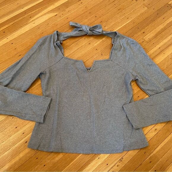Pilcro Anthropologie grey long sleeve top - Picture 1 of 4